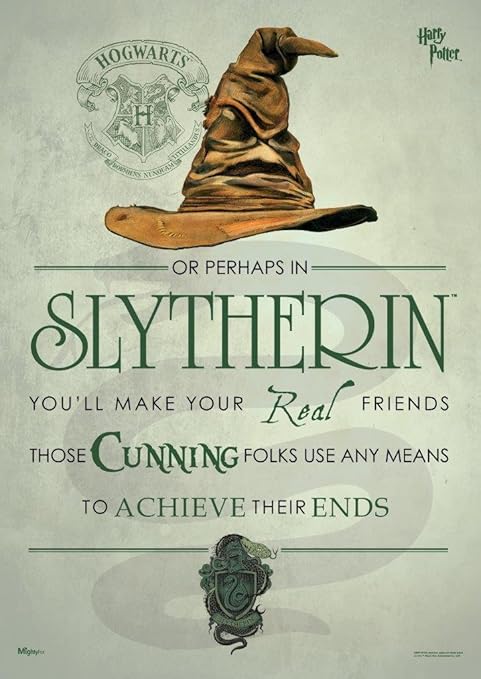 Harry Potter Slytherin Quotes Amazon.com: Harry Potter - Slytherin - Hogwarts Sorting Hat House Quote –  Durable 17” X 24” Mightyprint Wall Art – Not Made Of Paper – Officially  Licensed Collectible…: Posters & Prints