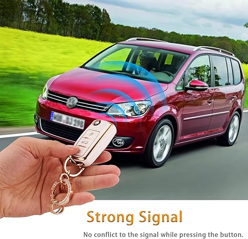 Miniatura 4 de EKALA Funda para llavero Volkswagen con llavero brillante, 3 botones de TPU suave, carcasa para llave de automóvil, compatible con VW Volkswagen