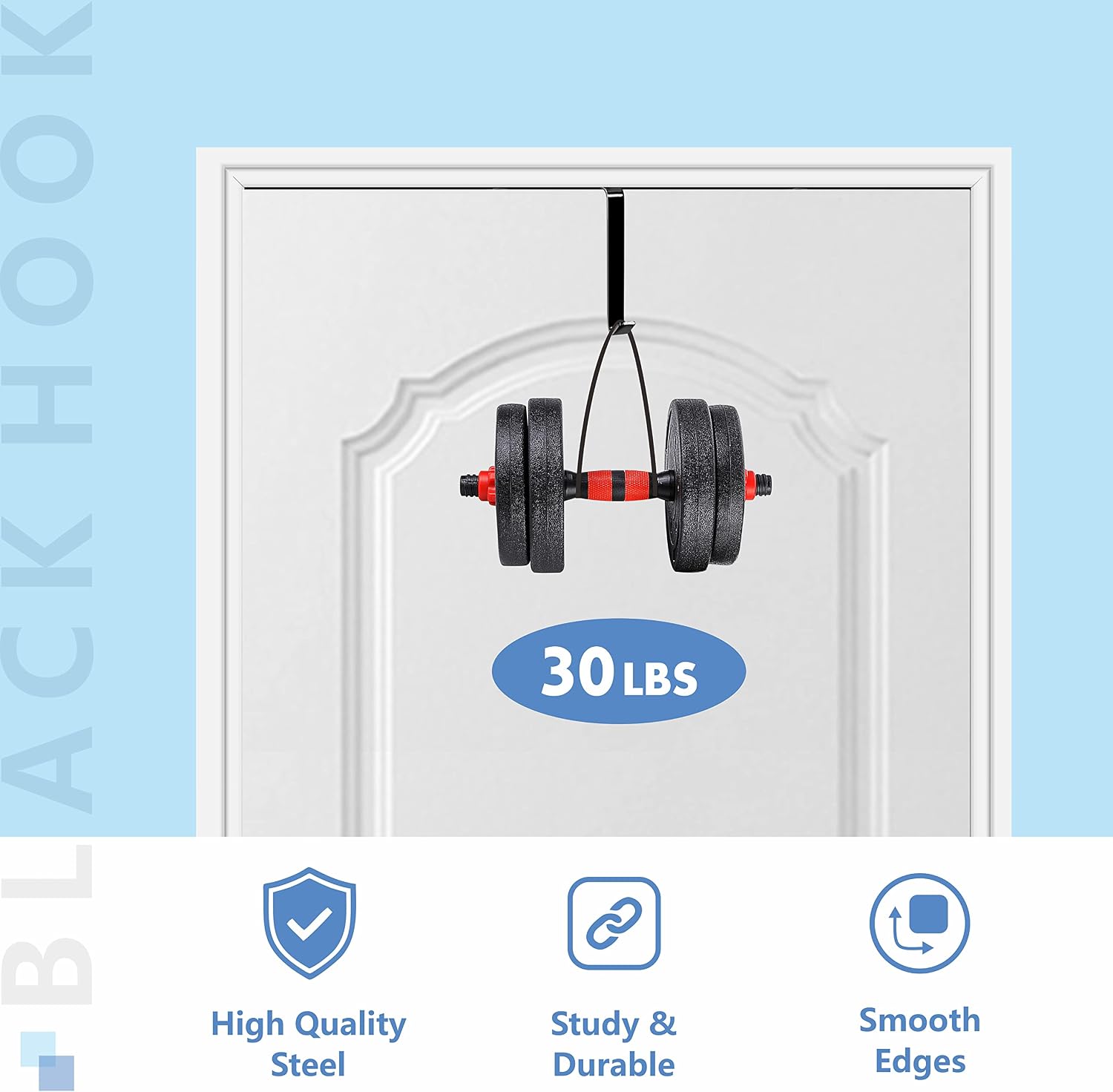 10 Pack Over The Door Hook, Sturdy Over Door Z-shaped Metal Hanger Heavy Duty Metal Hook Upgraded for Hanging, Towels, Clothes, Bags, Cubicle, Bathroom Use Fits 1 3/4 Inch Thick Doors (Black) image 3