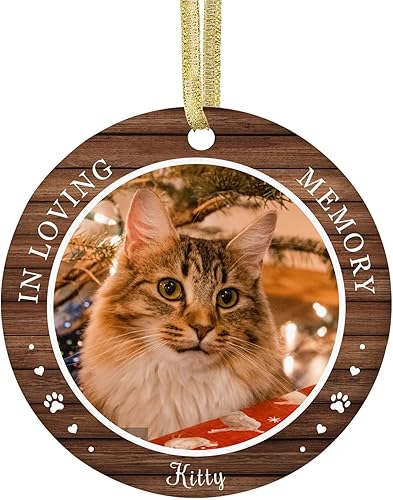 Personalized Christmas Ornaments with Dog Cats Pets 2022 Custom Pet Memorial Photo Ceramic Christmas Ornament Customized Christmas Ornament Dogs