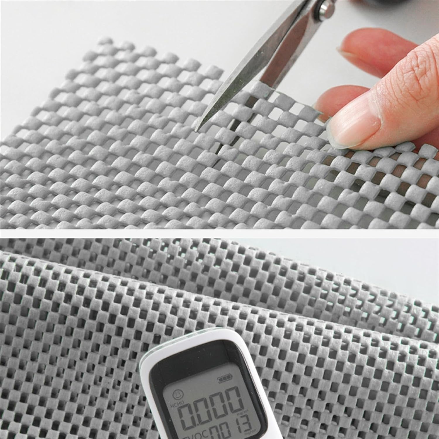 GIBZ Shelf Cabinet Liner Non-Adhesive, PVC Kitchen Liner, Washable Easy to Cut Drawer Mat for Kitchens Cupboard, Beige, 23" x 390"