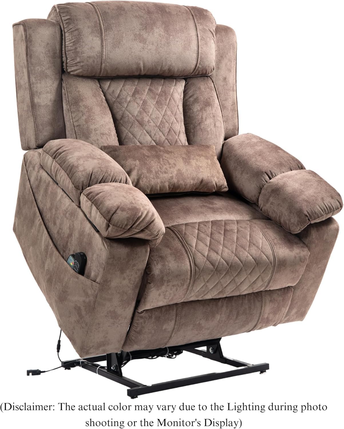 Big Man Power Recliners 400 lbs for Elderly Adults, Power Lift Chairs with Heat Massage, Lay Flat Recliners with Arm Storage Cup Holders, USB Type C Charging