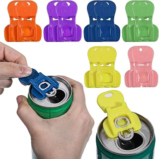 12 PCS Easy Tab Opener & Drink Protector, 6 Colors Sealing Simple Plastic Bottle Opener Complete Cover Easy Tab Opener Drink Cans Protector Cap for Soda Beer Aluminum Beverage