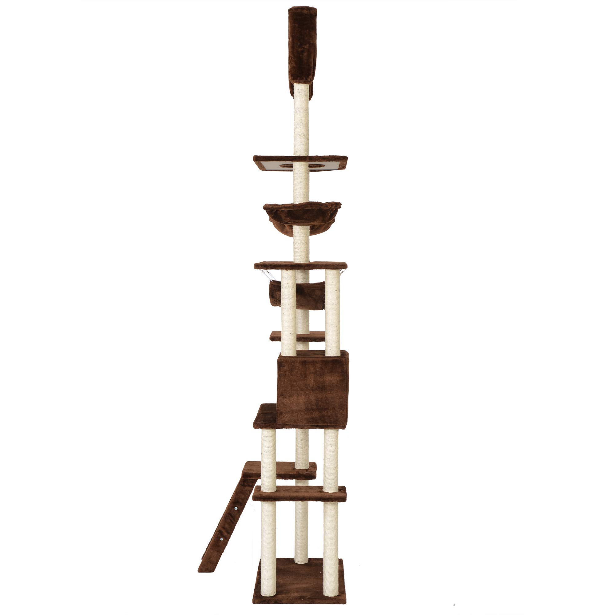 Amazon.co.jp: 【グレー】OSJ キャットタワー 全面麻紐 突っ張り 省