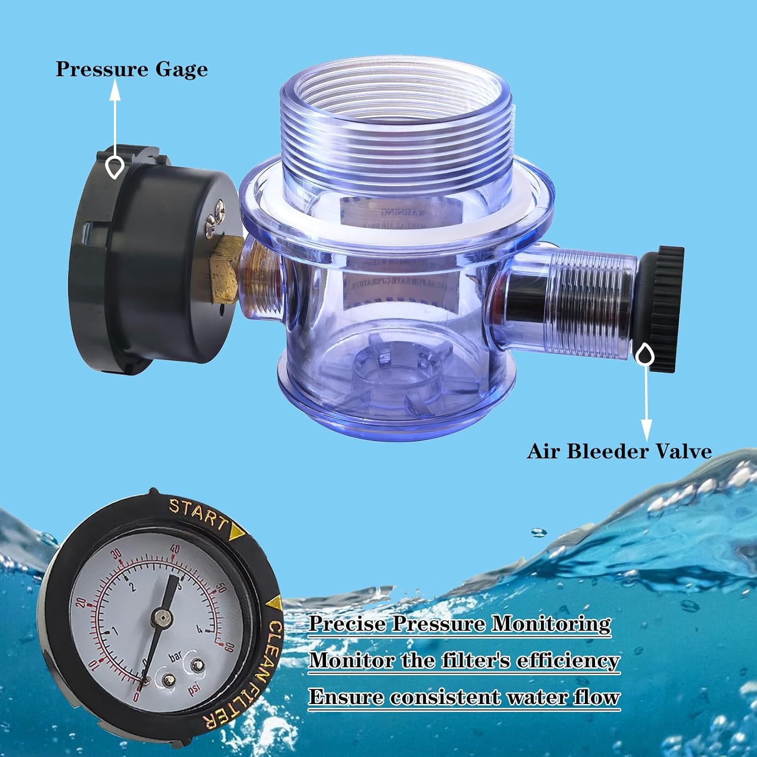 273564Z 273564 Manual Air Relief Valve, Compatible with TR100C, TR140C, Triton II Filters for Pool and Spa Filter Air Relief Valve, Easy Maintenance, Accurate Pressure Monitoring