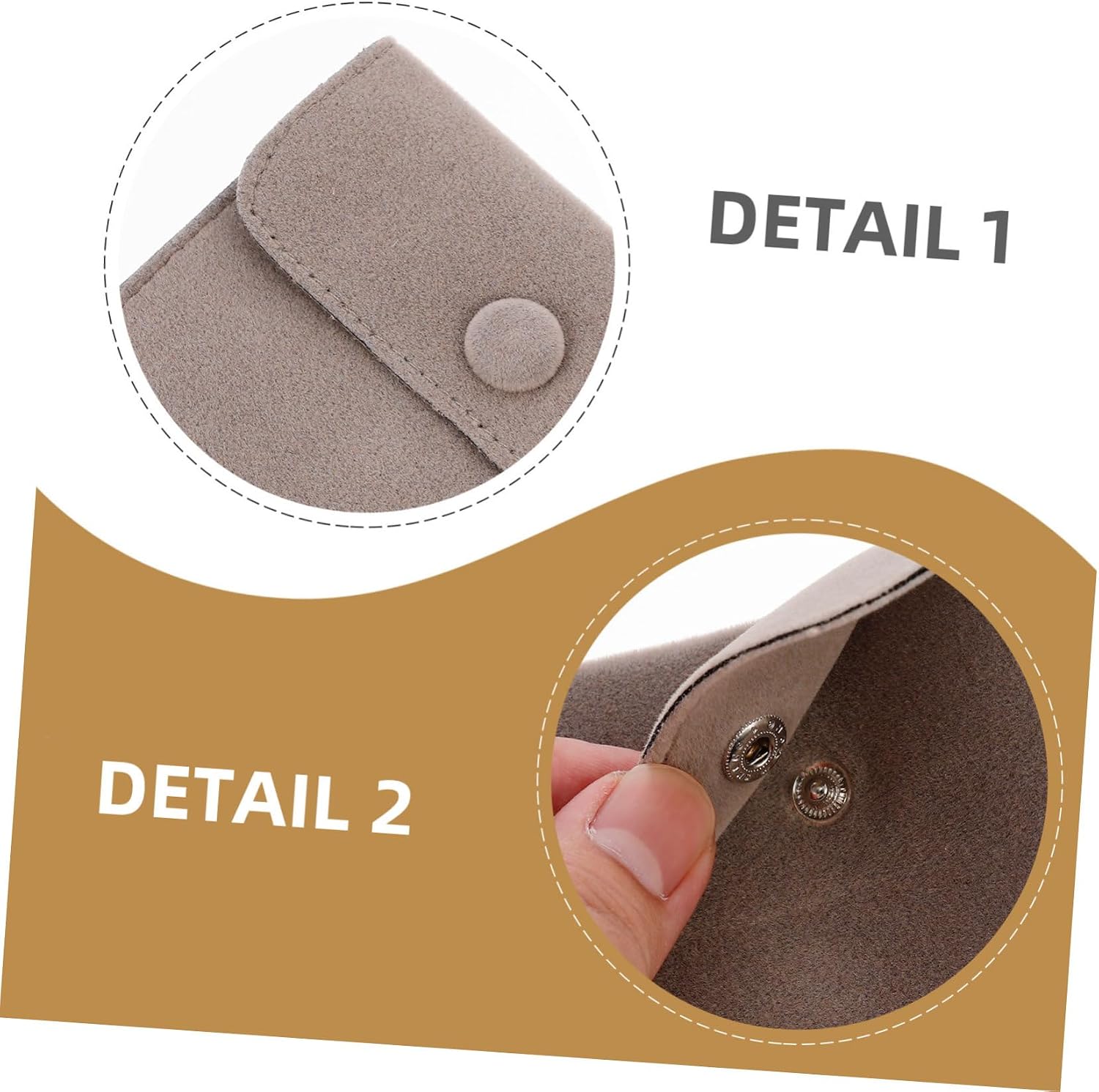 2pcs Jewelry Storage Pouch with Snap Closure Cloth Gift Bags image 4