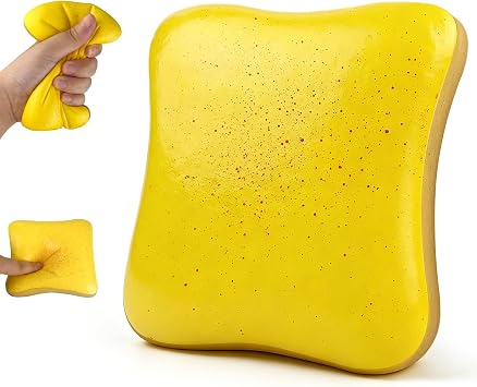 2-Pack Butter Toast Slow Rising Squishy, Food Shaped Stress Relief Fidget Toy for ADHD Anxiety, Pocket Squishies Stocking Stuffers & Party Favor Gifts
