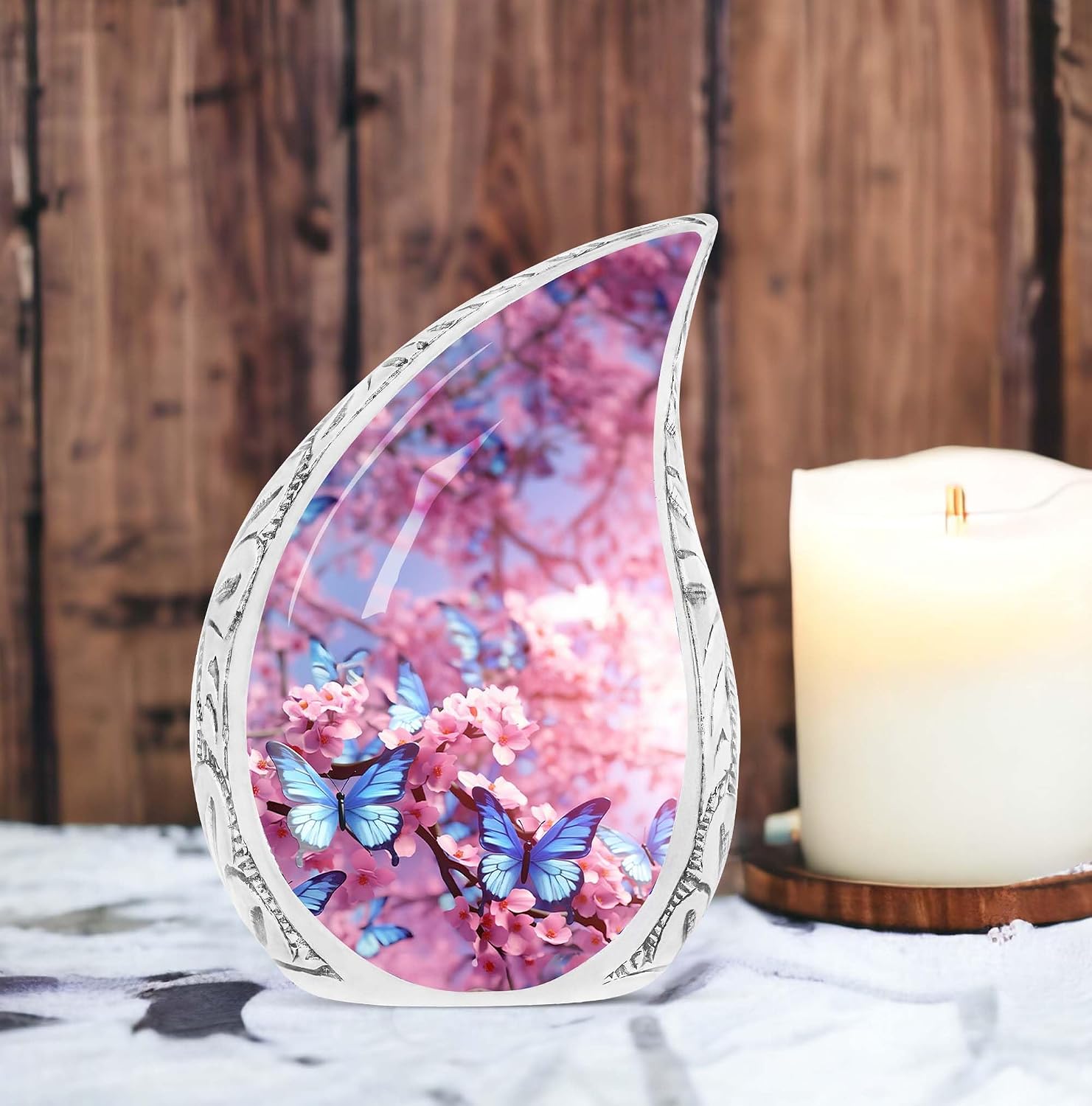 Teardrop Urn, Butterfly Urn for Ashes, Large Decorative Urn, Human Urns for Ashes, Cremation Urns for Adult Ashes Women, Urn for Human Ashes Adult Female, Burial Urn, Urn for Ashes for Women 10inch