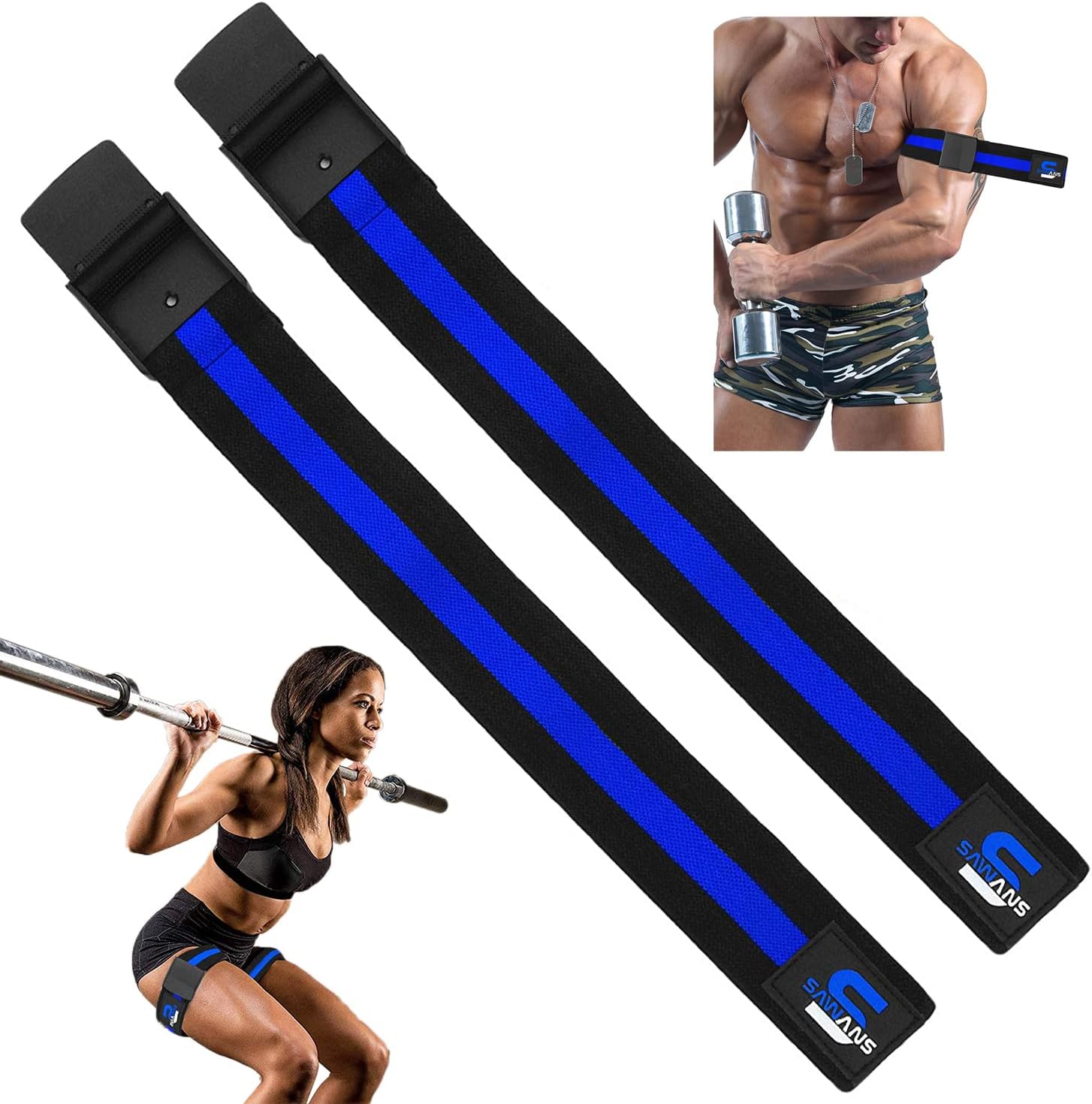 SAWANSExercise Obstruction Bands Blood Flow Resistance Bands Fitness Specially Muscle Growth Designed Pairs