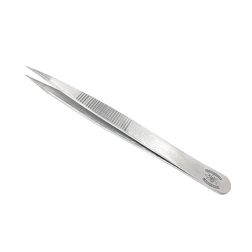 Miniatura 3 de Pinzas de uso general de acero inoxidable con puntas fuertes rectas (4.75 pulgadas (4.724 in), agarres dentados)