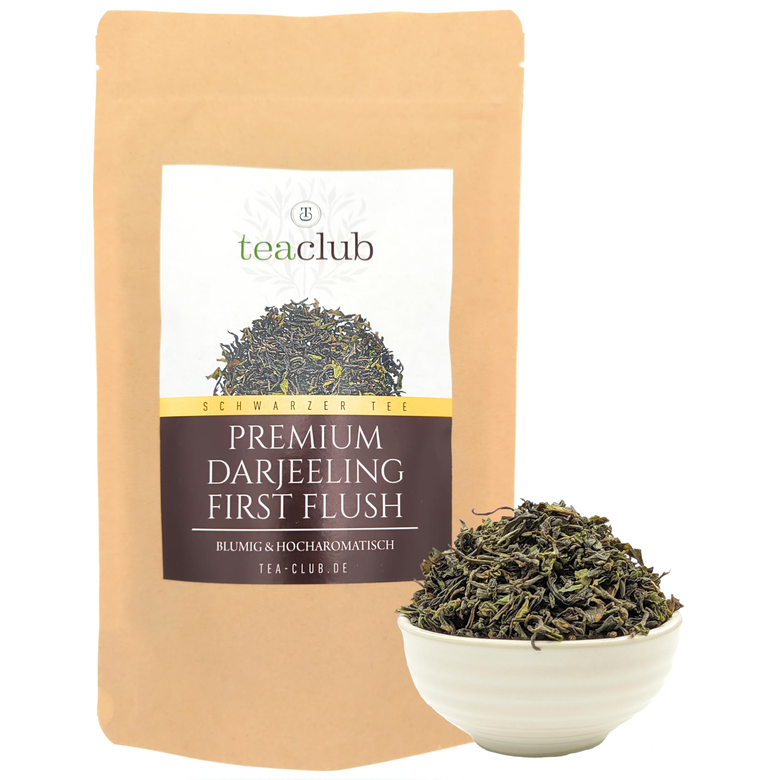 TeaClub Premium Darjeeling First Flush Tee Lose 500g FTGFOP1, Schwarztee | Hocharomatischer First Flush Darjeeling Schwarztee, FTGFOP1, blumig-herb, Himalaya-Südhänge, Schwarzer Tee aus Indien