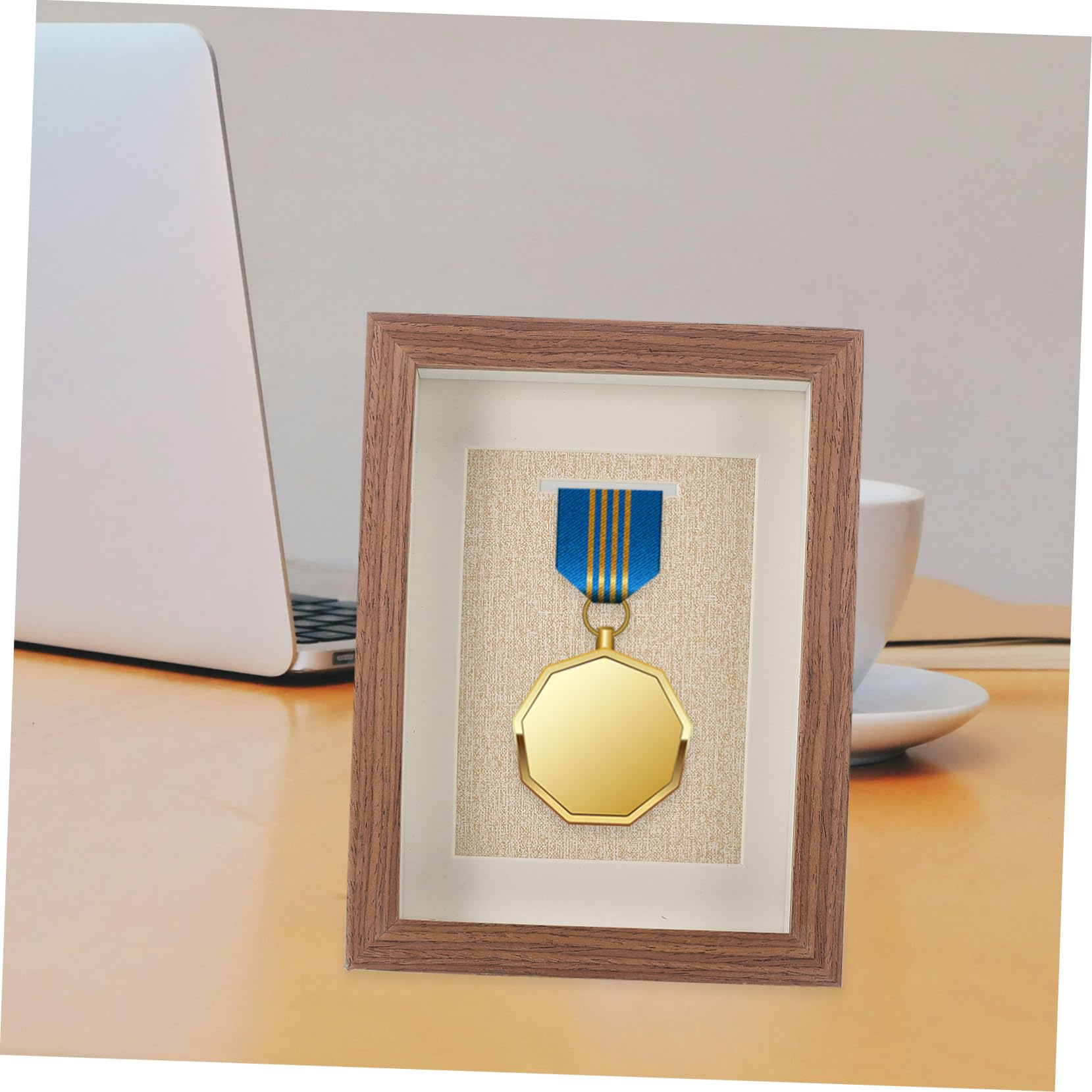 Sosoport Vitrina para Medallas de Fútbol Soporte de Pared Marco de Madera Exhibición Decorativa