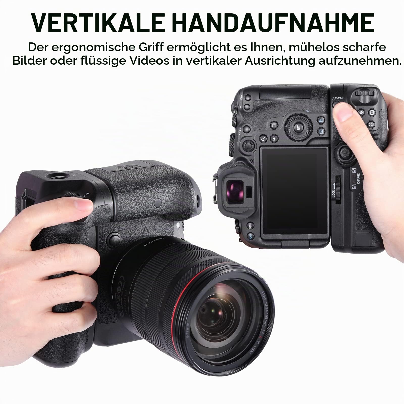 NEEWER Batteriegriff Ersatz für BG-R10 Kompatibel mit Canon EOS R5 R5C R6 R6 Mark II spiegellosen Kameras, angetrieben von LP-E6/LP-E6N/LP-E6NH Batterien für stabile vertikale Aufnahmen