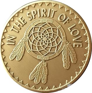 wendells Native American in The Spirit of Love Bulk Lot of 25 Medallions Dream Catcher Chips Bronze Great Spirit Prayer