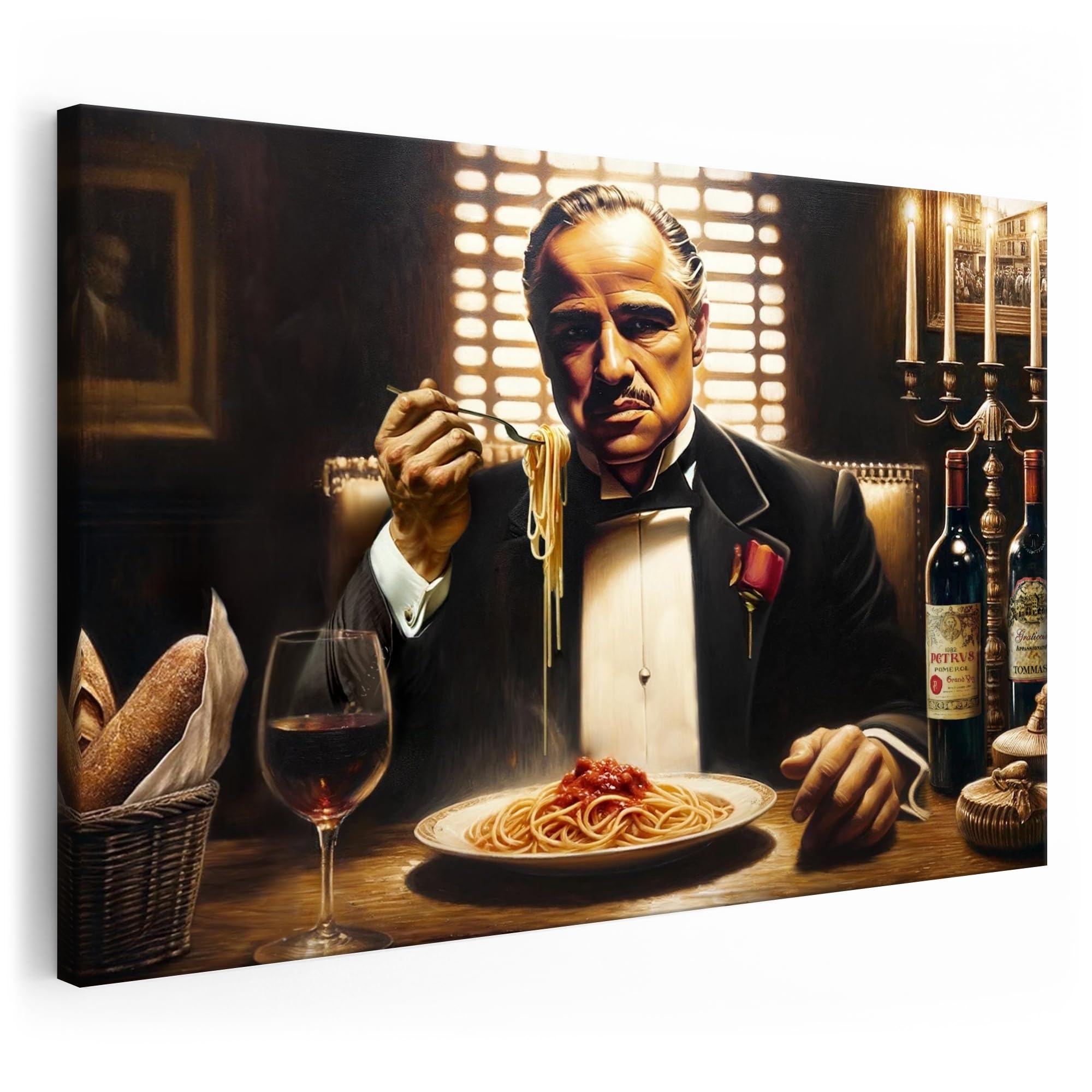 Artmazing | Pate Pasta Bild Bunt | Leinwandbild XXL Wohnzimmer | Wanddekoration | Poster