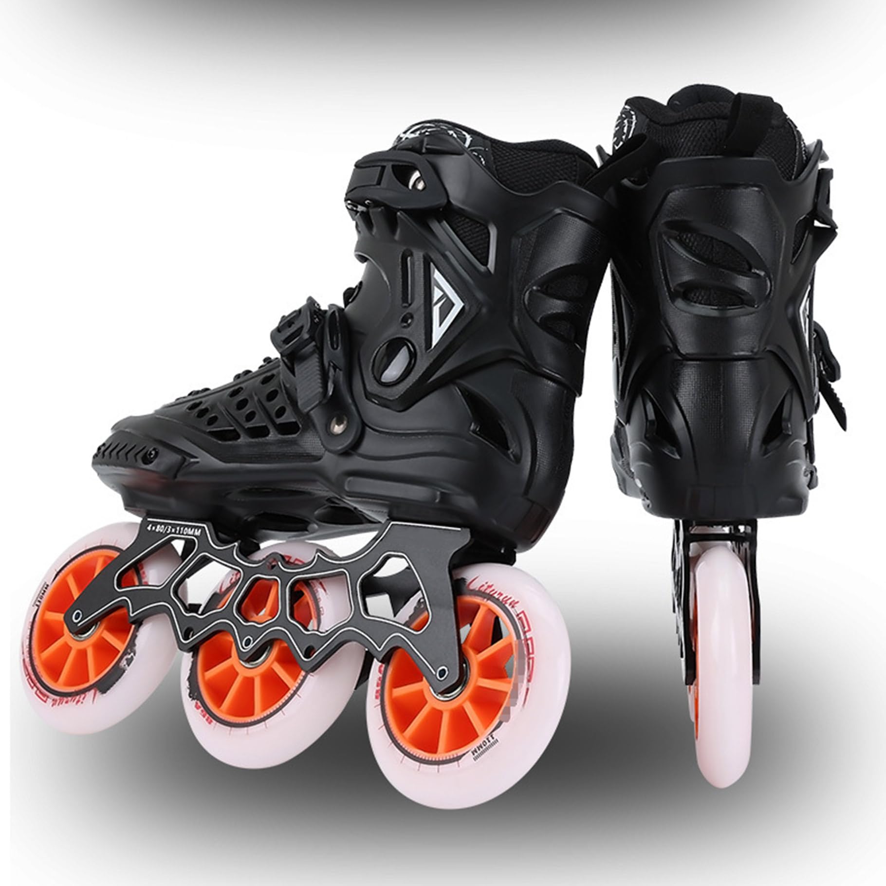Patines En Línea Adulto, Patines Profesionales para Mujer Y Hombre, Patines En Línea De Carreras De 3 Ruedas con Ruedas De 110 Mm Y Forro Lavable, Unisex