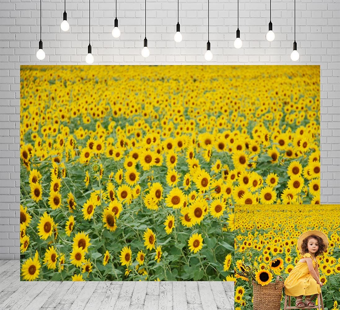 Amazon Com 7x5ft Yellow Sunflowers Photographic Background Natural Scenery Photo Backdrop For Children Backdrops Electronics