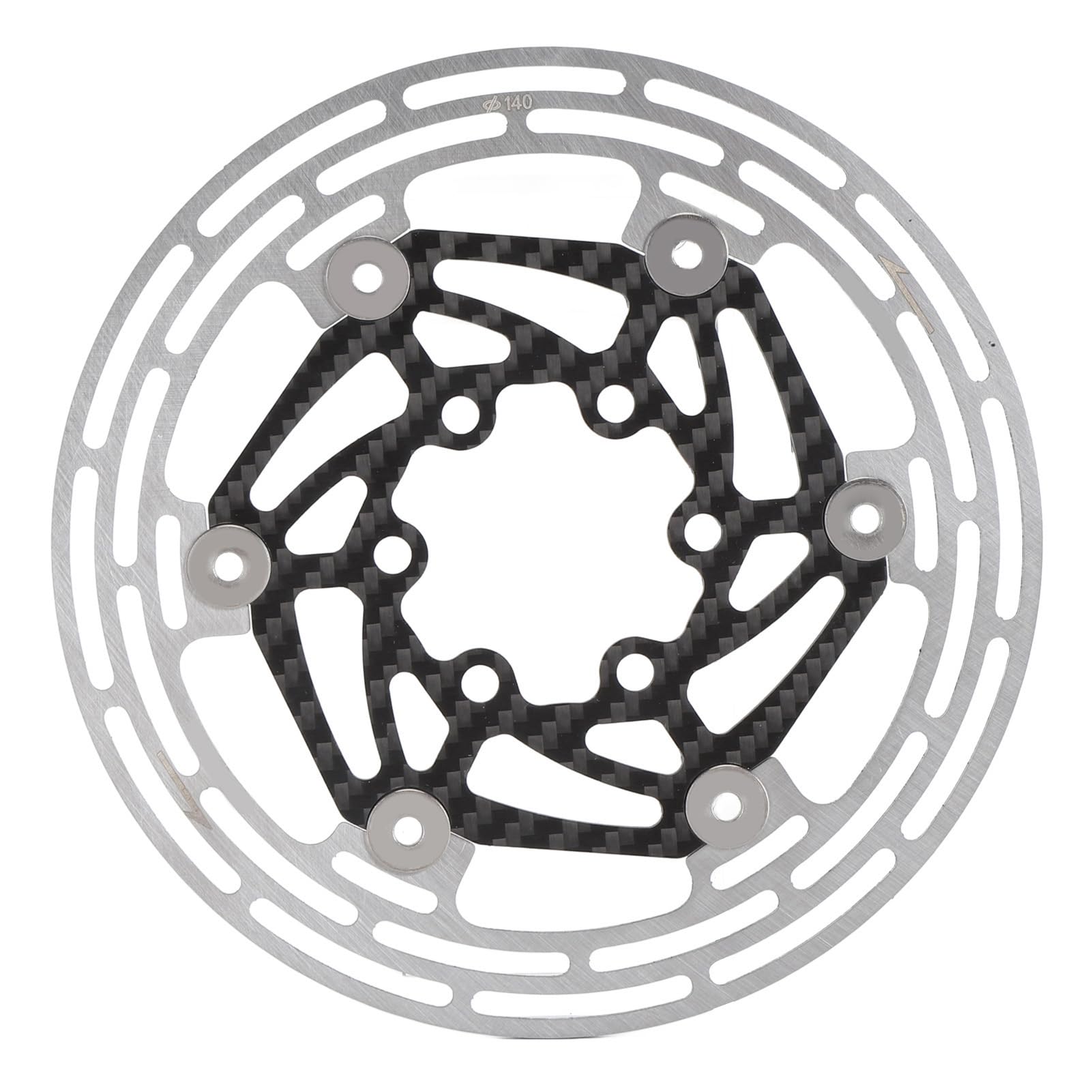 Hidyliu Rotor de Disco de Freno de Bicicleta Disipación de Calor de Acero de Fibra de Carbono Ligero para Bicicletas de Montaña y de Carretera 6 Pernos Incluidos