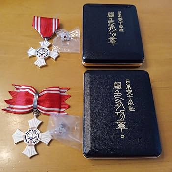 Amazon.co.jp: 日本赤十字社 銀色有功章 男性 女性用セット 略章