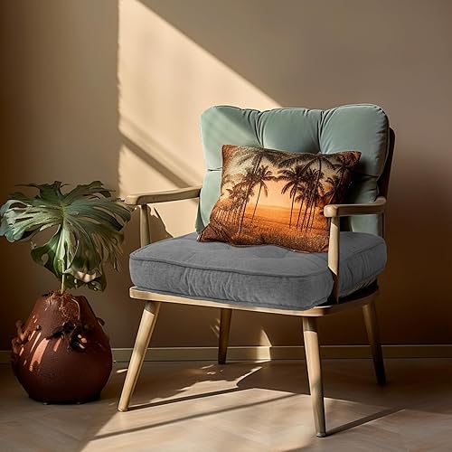 Miniatura 6 de Cojines de silla de 20 x 20 pulgadas para muebles de exterior, color gris claro, doble tubería, cojín de asiento de patio interior, resistente a la