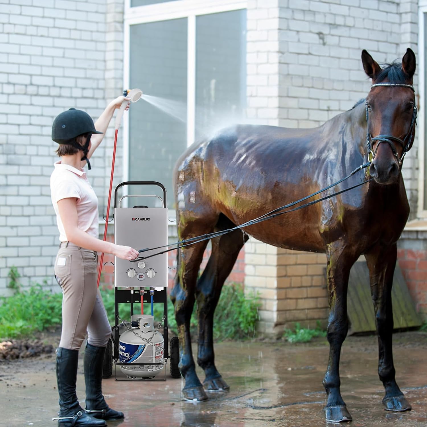 CAMPLUX Portable Water Heater 1.58 GPM, BW158G Propane Water Heater Outdoor