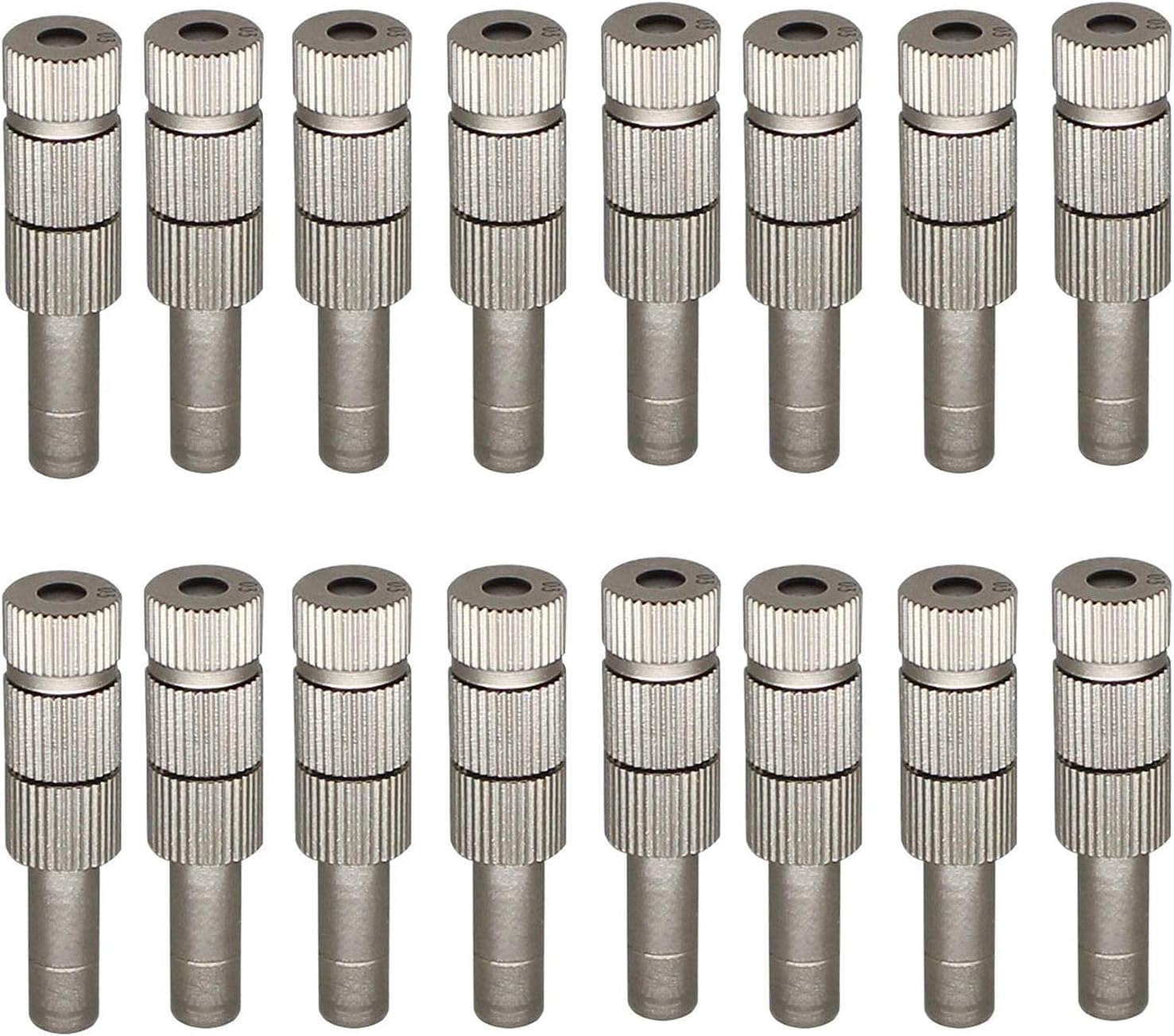 6mmクイックコネクトミスターヘッド、冷却システム用30個ミストノズル、ウォーターミスターノズル、パティオガーデン用真鍮スプリンクル