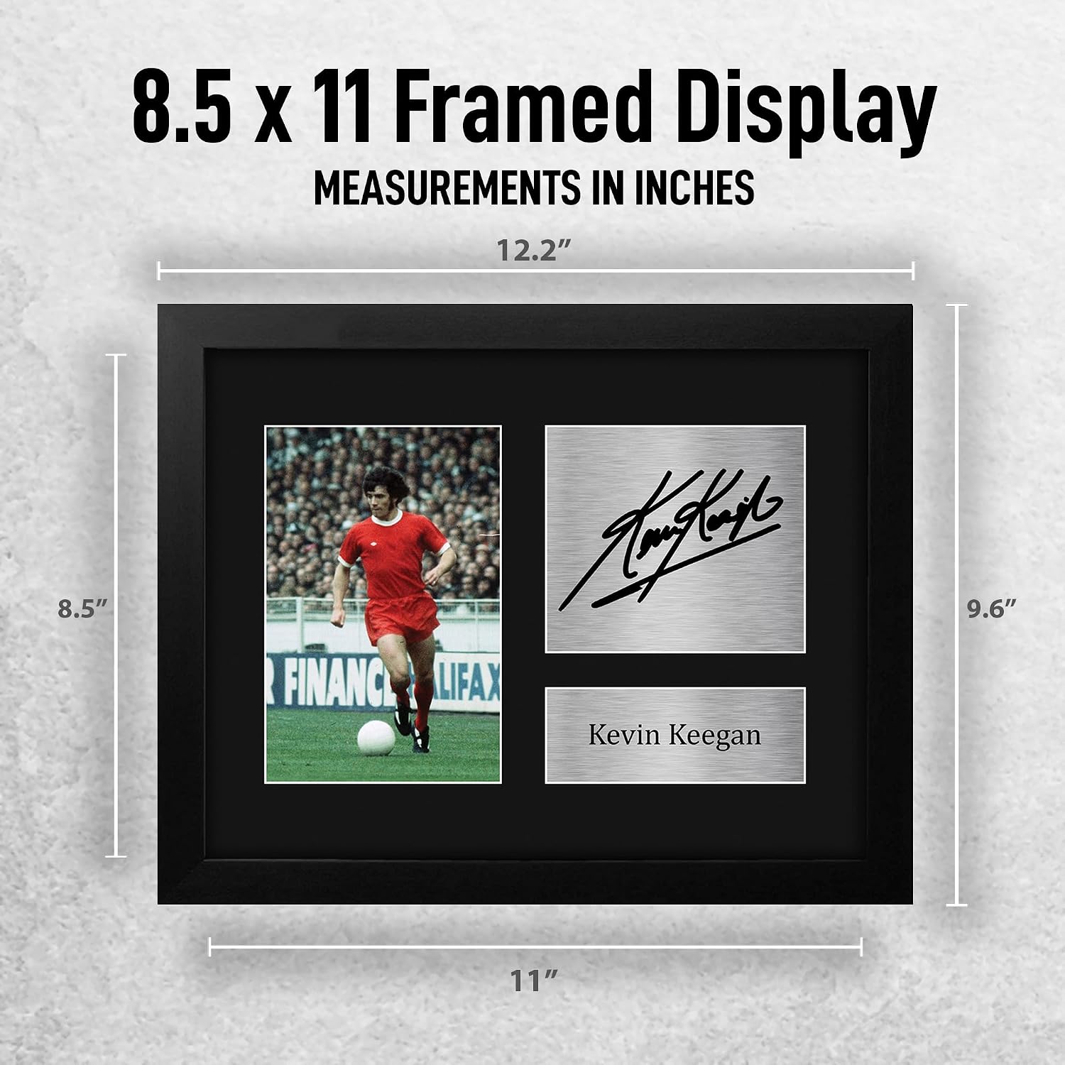 HWC Trading Kevin Keegan Liverpool Gifts Printed Signed Autograph Picture for Soccer Fans and Supporters - US Letter Framed (ID-008299)