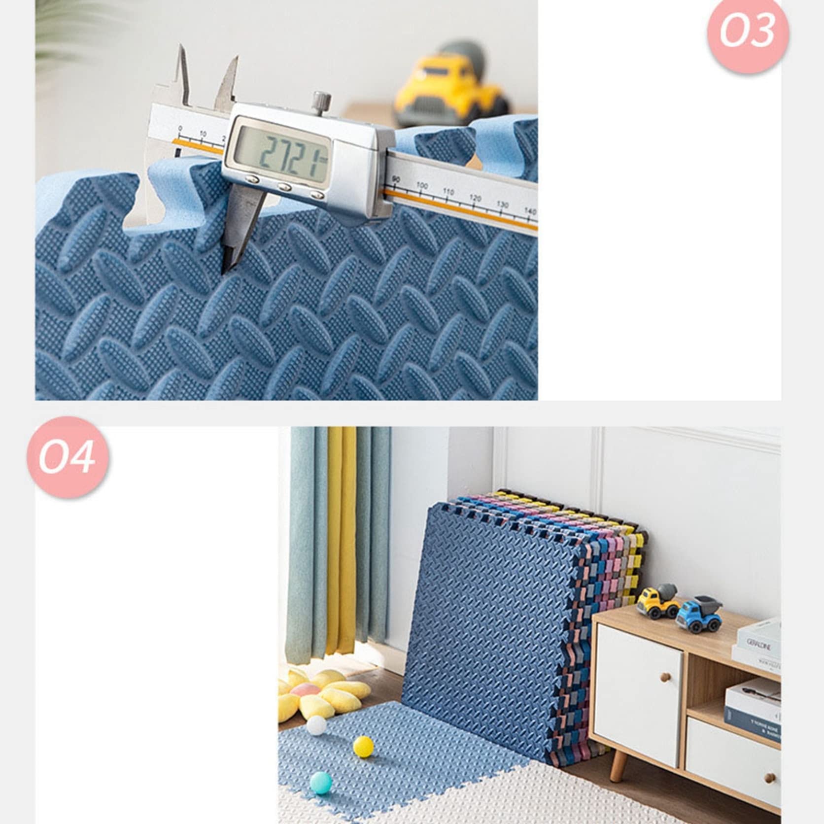 Amazon.co.jp: フロアマット ジョイントマット インテリア 厚み1.2cm