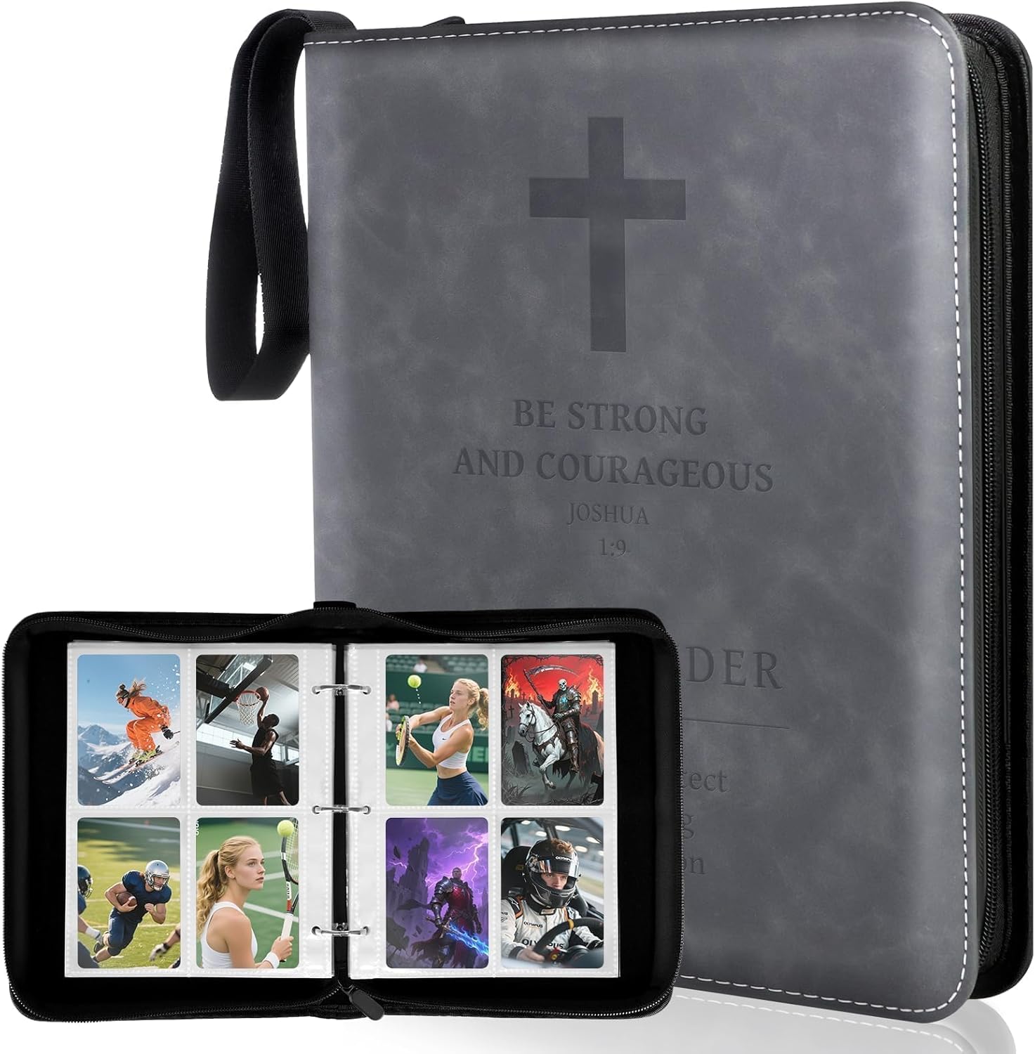 Sports Card Binder, Baseball Binder, 400 Pockets Sleeves with Zipper Collector Album, Card Folder for MTG, TCG, Sports Cards