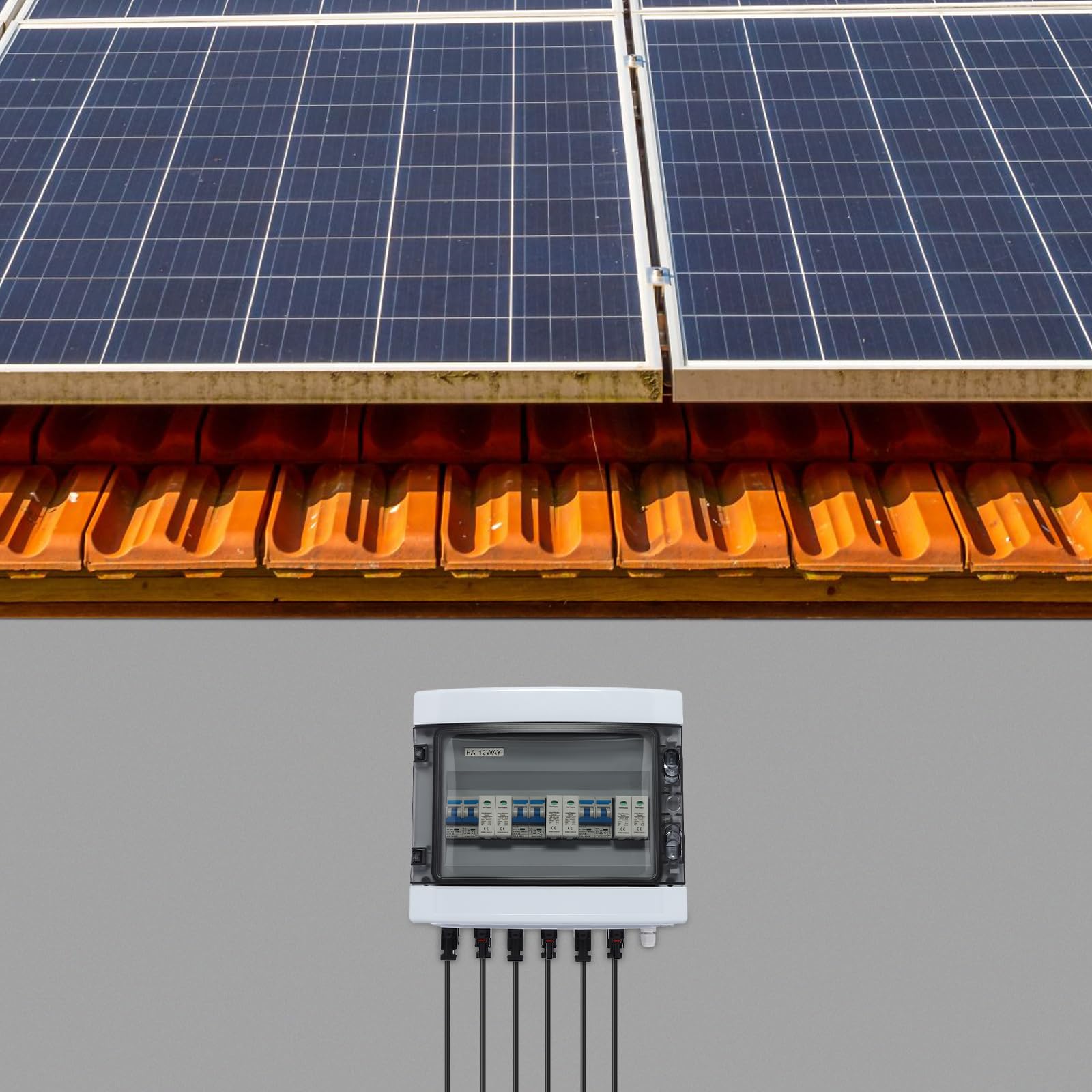 Solar Combiner Box, 1000 V, 25 A, wyłącznik do modułów solarnych, wyłącznik solarny z zaciskami przyłączeniowymi MC4, IP65, do ochrony wyjścia, kamperów