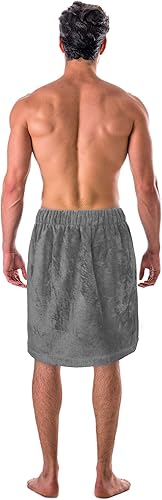 Miniatura 3 de Toalla ajustable de terciopelo de rizo de algodón turco para hombres (gris, talla única)