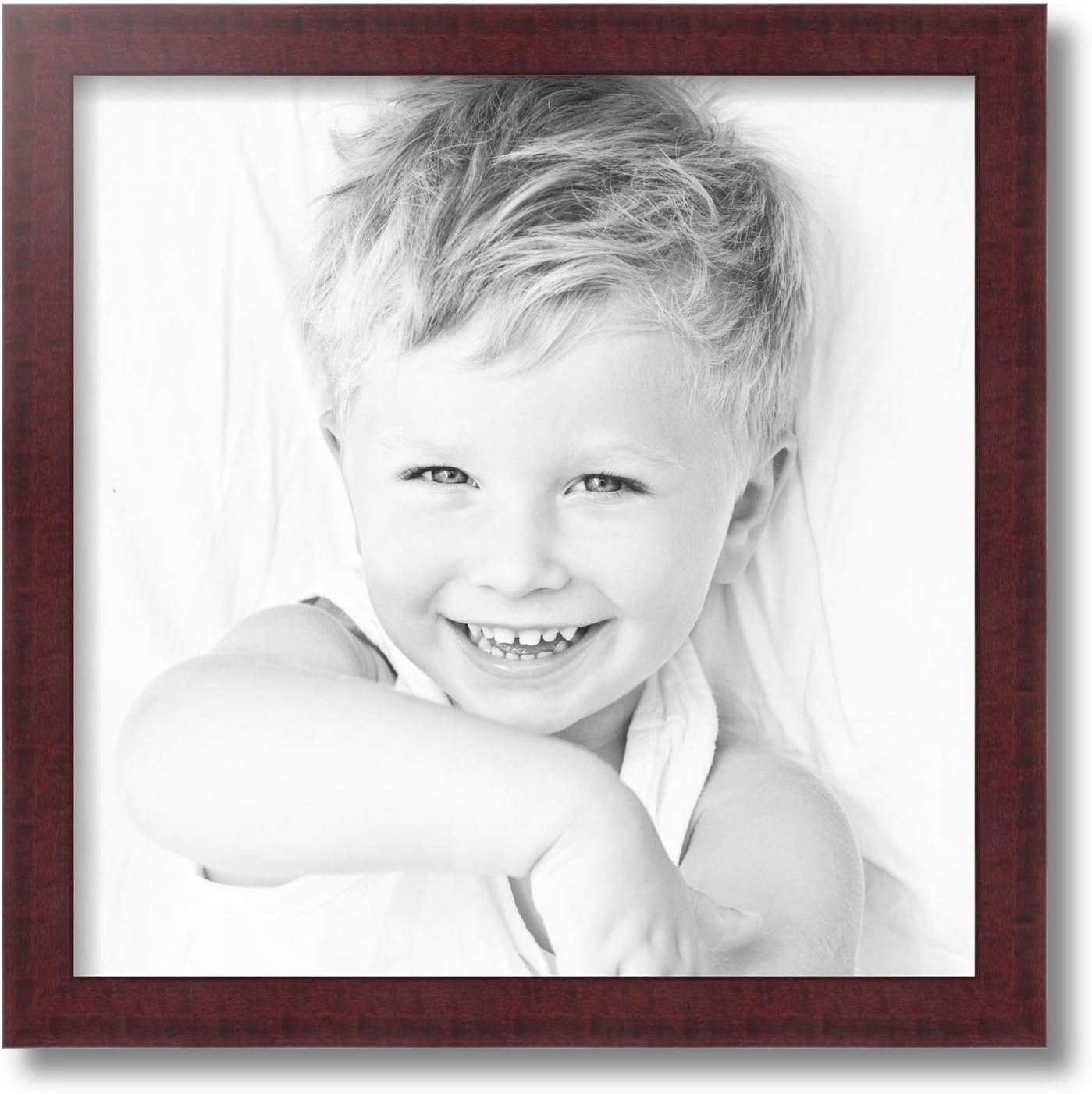 ArtToFrames 16x16 Inch Red Picture Frame, This 1.25 Inch Custom MDF Poster Frame is Cherry - Comes with Foam Backing 3/16 inch and Regular Glass (FBPLBW26-039-16x16)