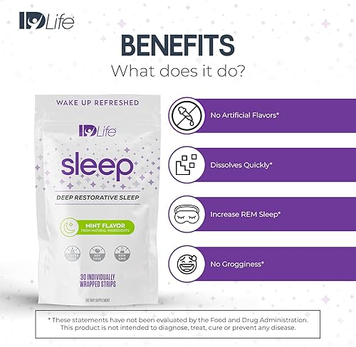 Miniatura 4 de IDLife - Ayuda para dormir para adultos - Sin OMG - Sin hábito - Mezcla suave con melatonina, L-teanina y 5HTP - 30 tiras envueltas individualmente