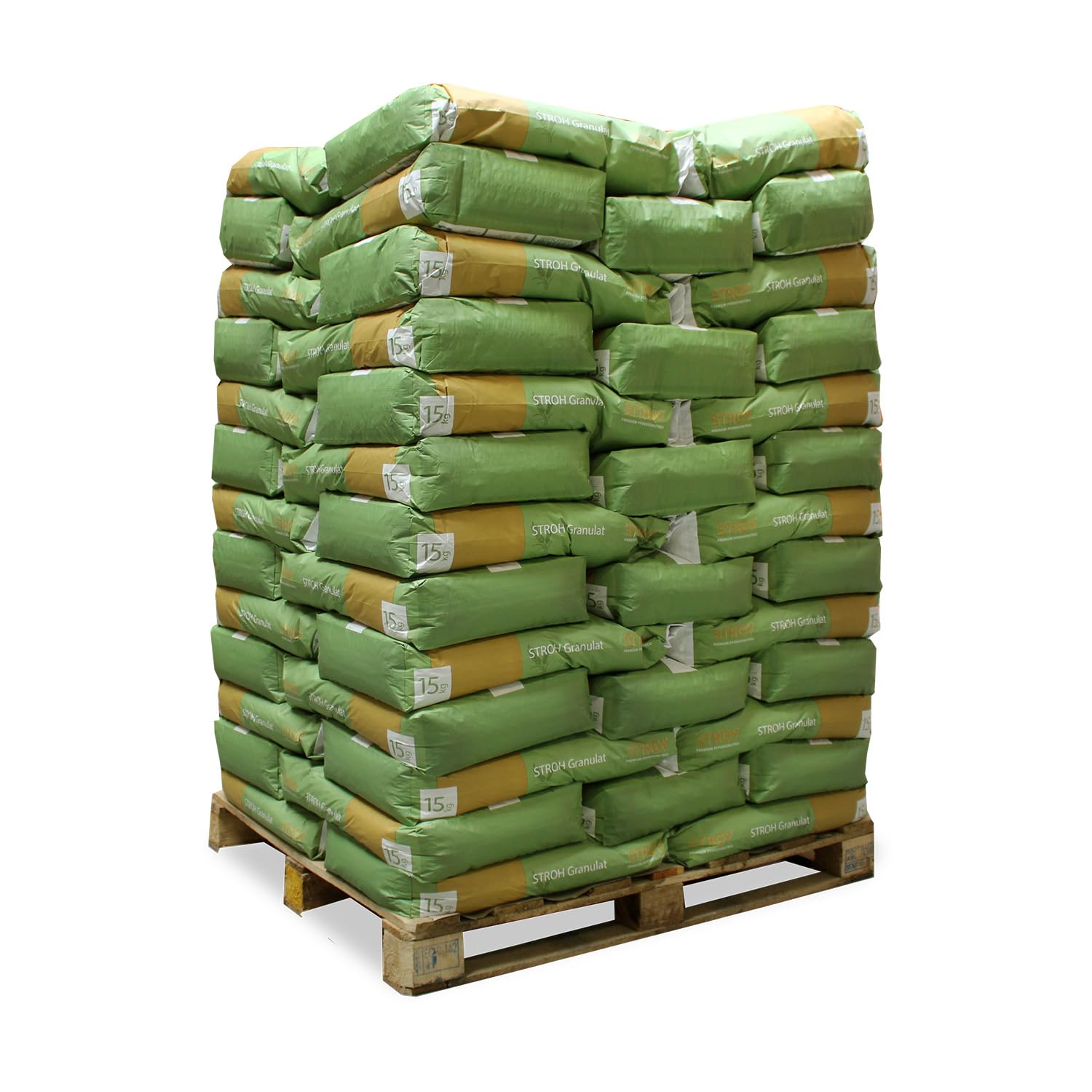 Strohgranulat Einstreu Granulat Stroh Tier Streu Pellet Für Großtier Kleintier Pferde Stall Box Paddock 15kg x 65 Sack 975kg / 1 Palette