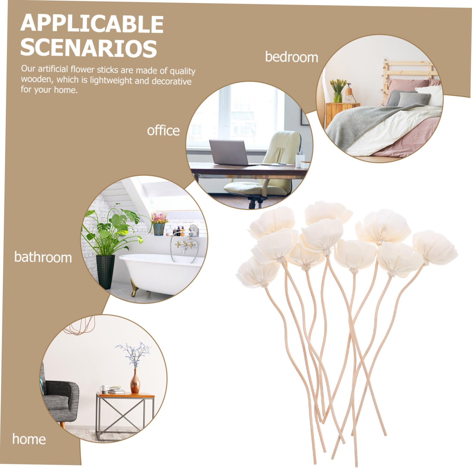 Cabilock 50 Stück Aromatherapie-Duftdiffusoren Aus Rattan Duftstäbchen-Nachfüllpackungen Duftöl Mit Stäbchen Düfte Ätherische Diffusoren Stäbchen Diffusor Blumen-Infuser