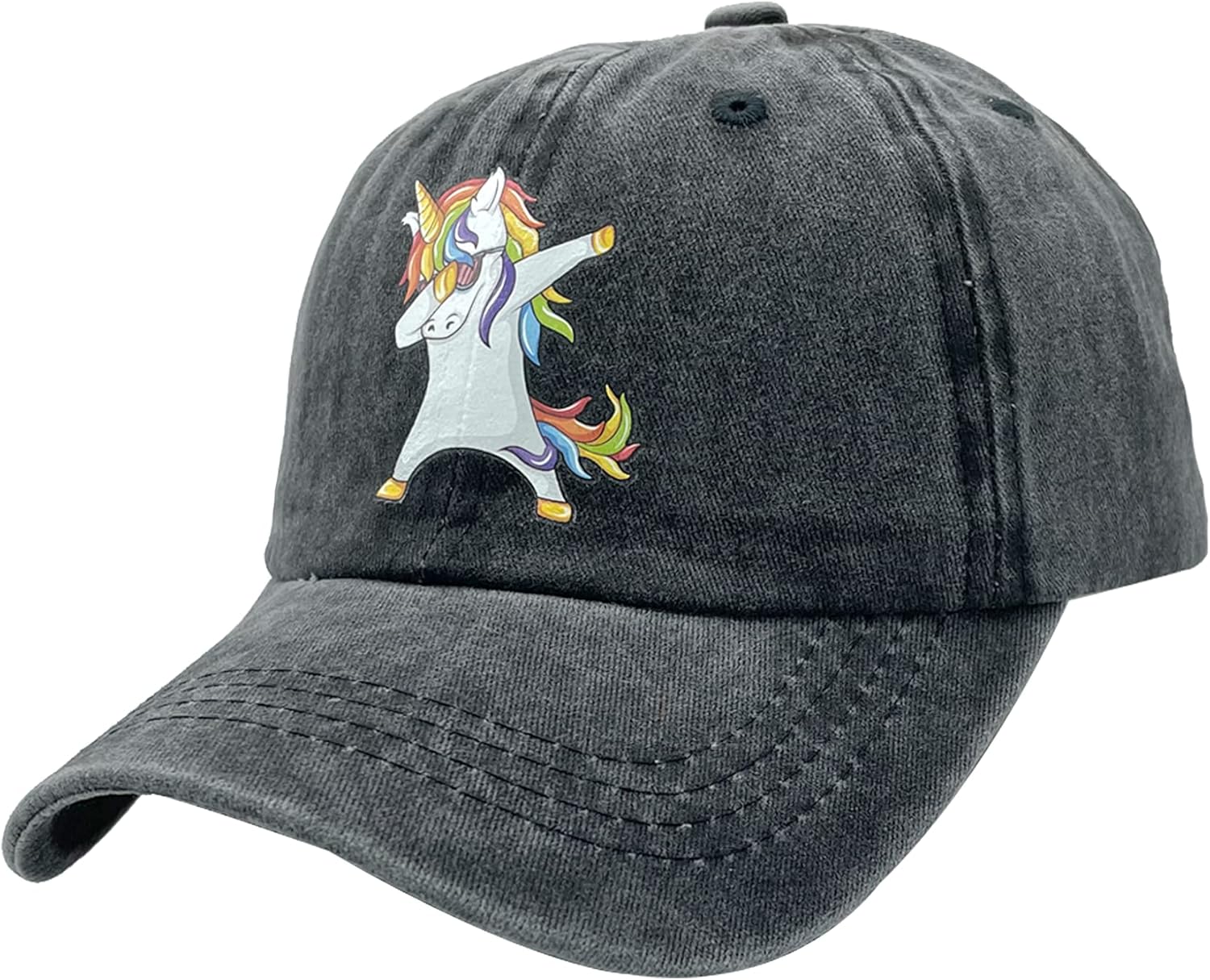 NVJUI JUFOPL Girls' Cute Dabbing Unicorn Baseball Hat Washed Vintage Funny Dad Cap for Kid Black : Clothing, Shoes & Jewelry