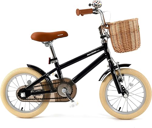 montresor Bicicleta para niños de 3 a 5 años con ruedas de entrenamiento extraíbles, campana, soporte, canasta, 16 pulgadas, regalo de cumpleaños