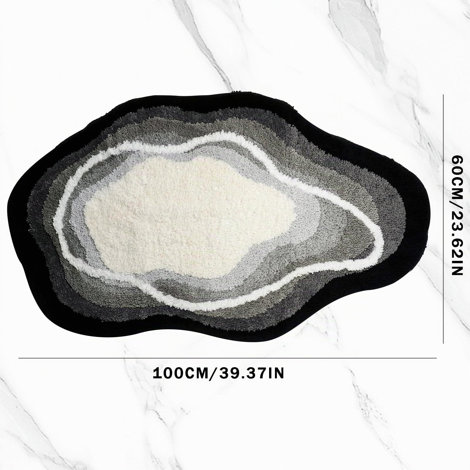 Beflockte Absorbierende Schnelltrocknend Badematte Grau | Mikrofaser Badvorleger Rutschfest Waschbar, Badteppich 60x100, Duschteppich, für vor der Badewanne, Wohnzimmer, Schlafzimmer