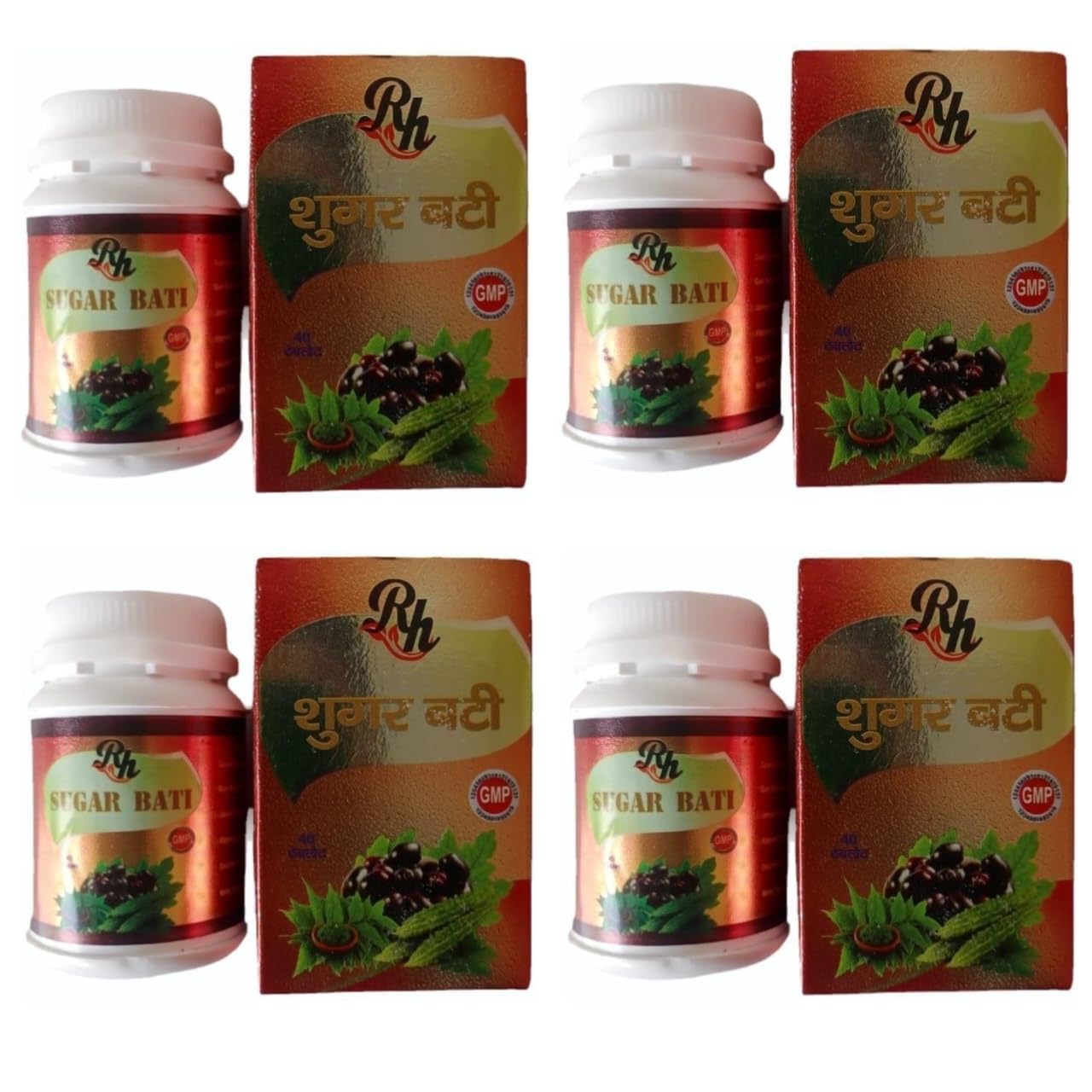 RH Sugar Bati pack of (40 tab×4 bottle) 100% Ayurvedic product-image-48