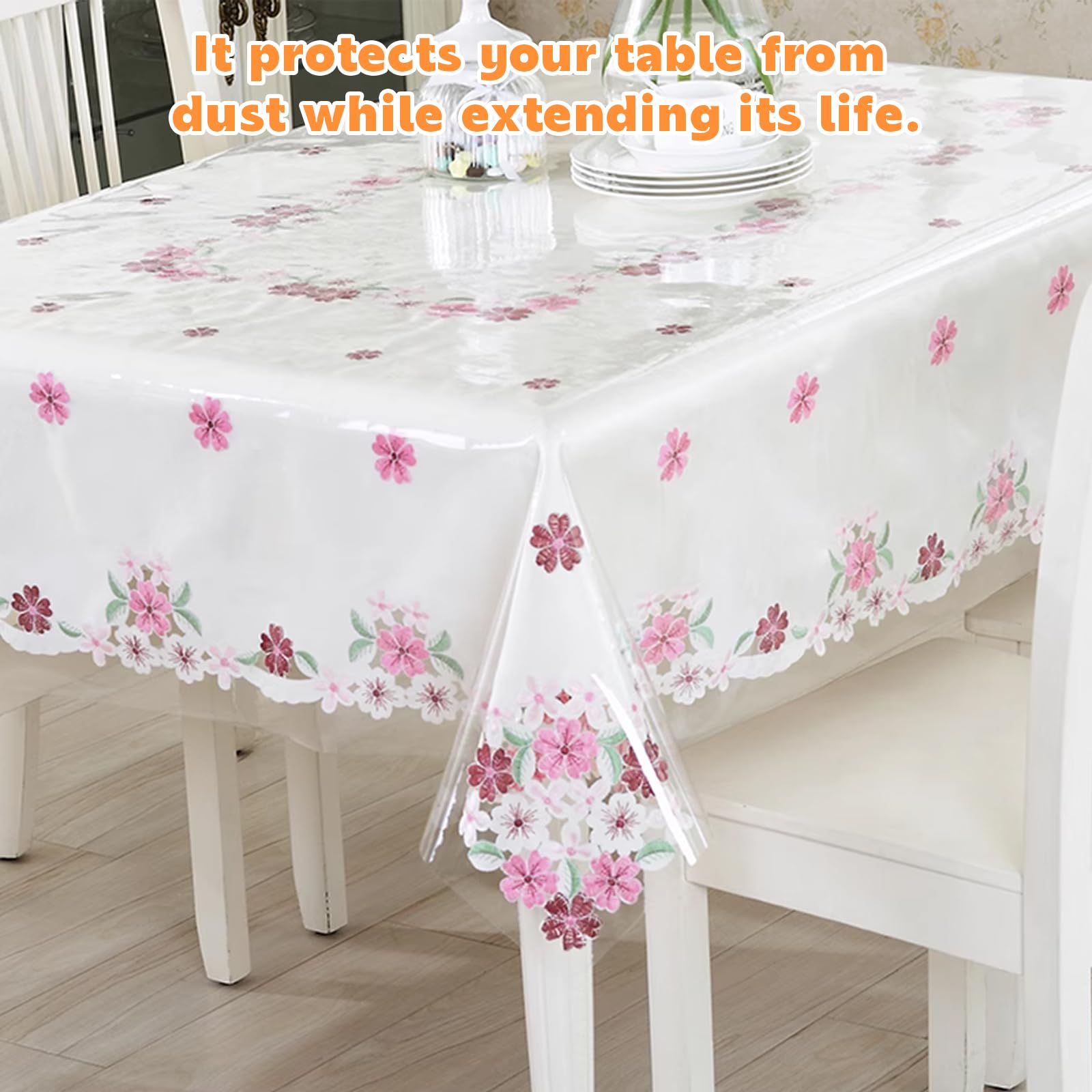 Mantel Transparente PVC, Cubierta De Mesa 2mm Espesor, Limpiable