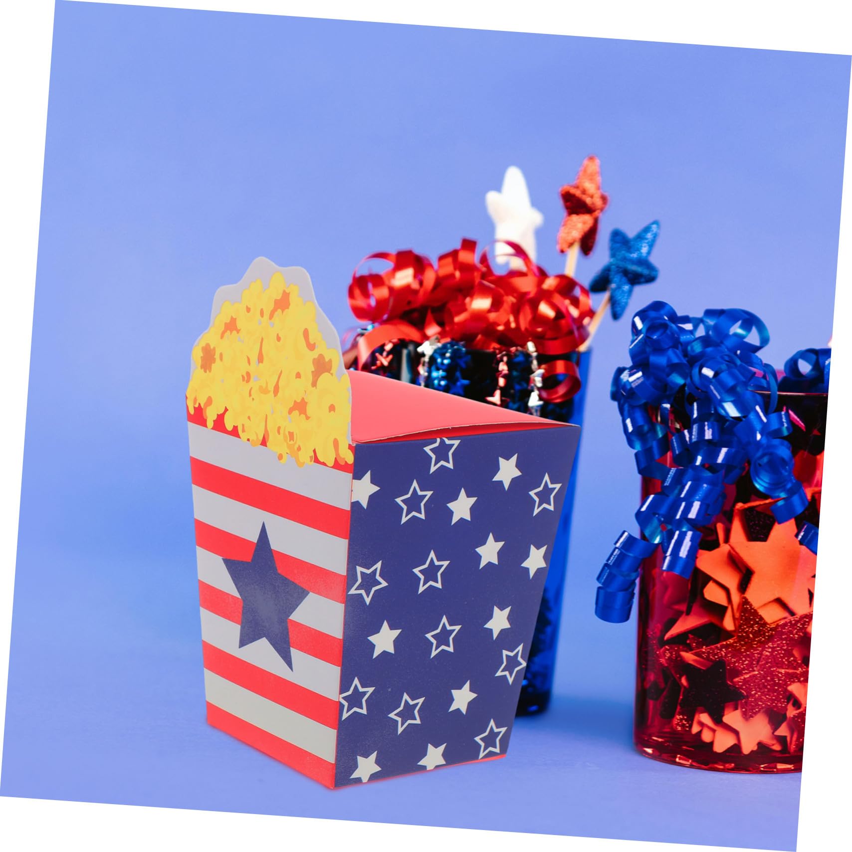 VICASKY 150 Stck. Teiliges Popcorn Boxen aus Papier Independence Day Design Faltbare Candy Container Bunte Party Popcorn Behälter für Snacks und Süßigkeiten