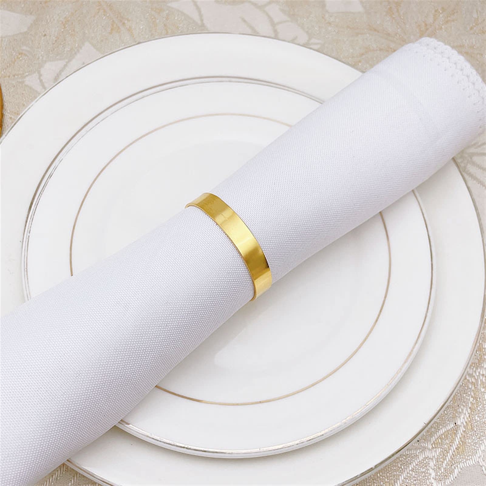 servilletero 10 unids Hotel Simple Ring Metal Napkin Hebilla Anillo de servilleta Anillo de servilleta Anillo (Color : Gold)