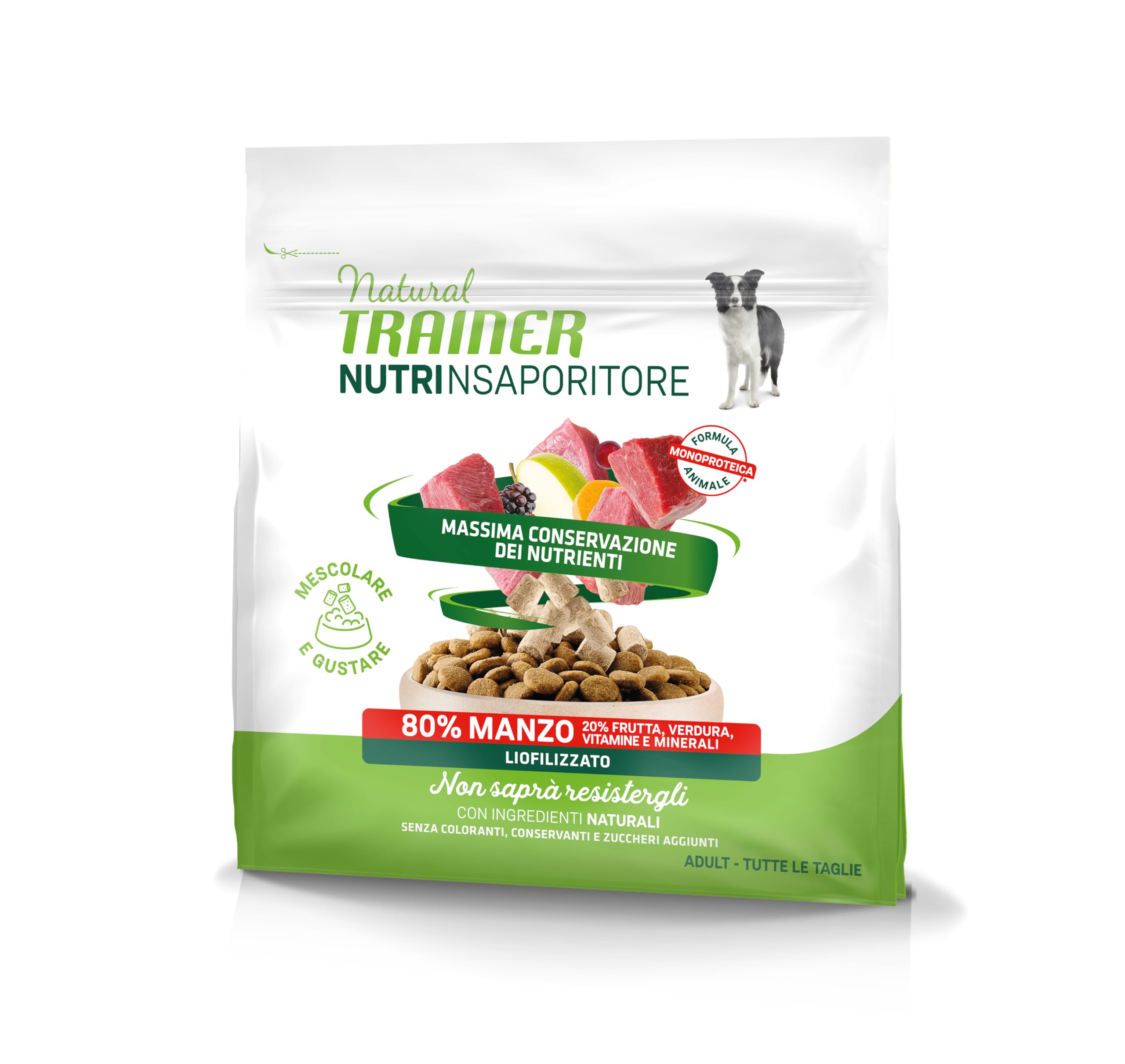Natural Trainer Toppers - Cibo Completo per cani adulti di tutte le taglie con Manzo - 7 x 120g
