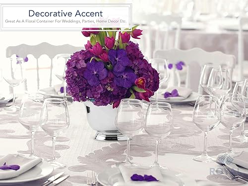 Miniatura 5 de Royal Imports Maceta decorativa de plástico de 8 pulgadas, cubierta para maceta, plato suculento con pies para bodas, fiestas, jardín, hogar y