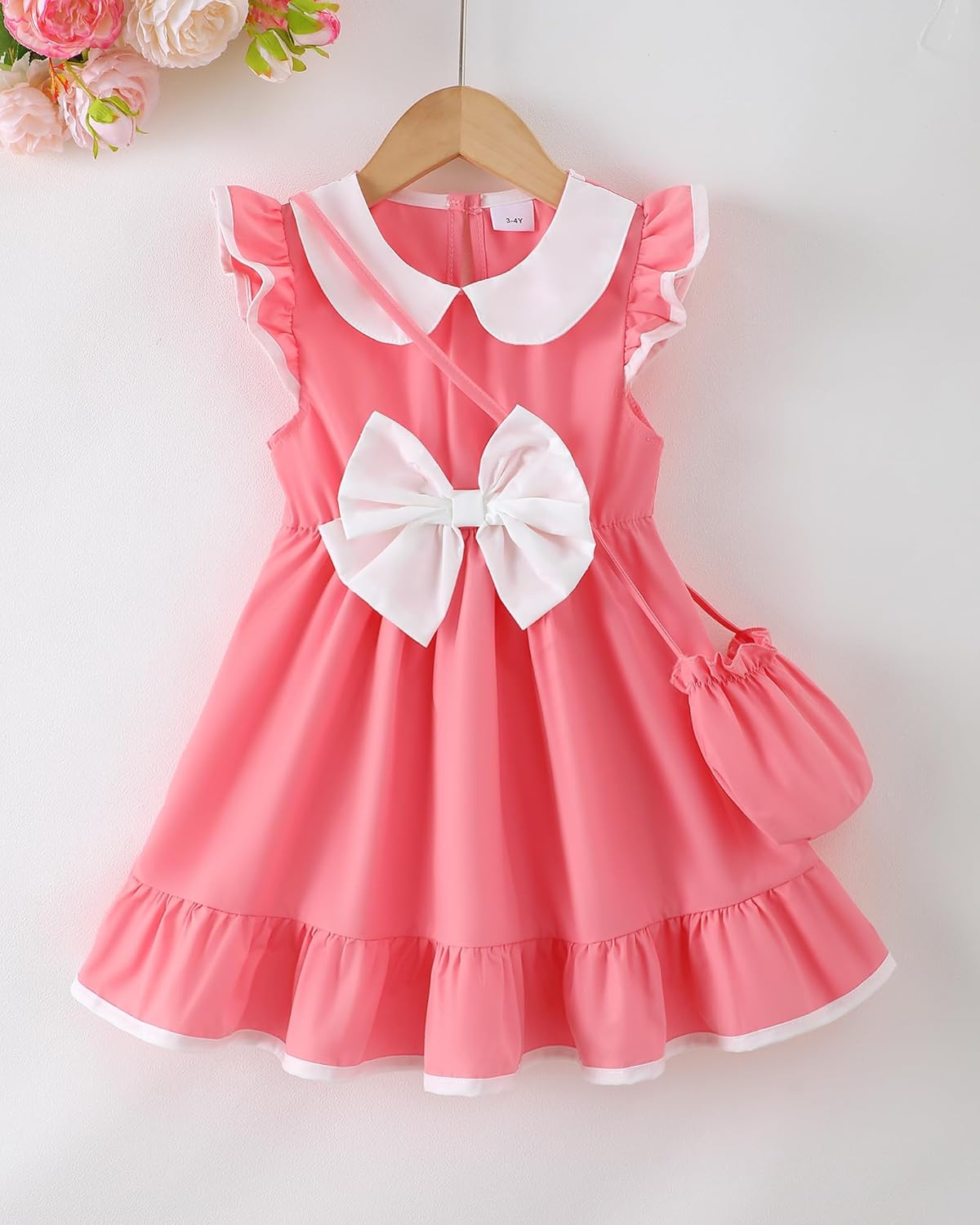 Saeaby Little Toddler Girl Peter Pan Collar Dress Summer Clothes Ruffle Sleeveless Kids Dresses Causal Sundress Girl Outfits - Image 2