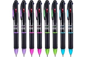 8 Pack 4-in-1 Multicolor Ballpoint Pens for School and Office
