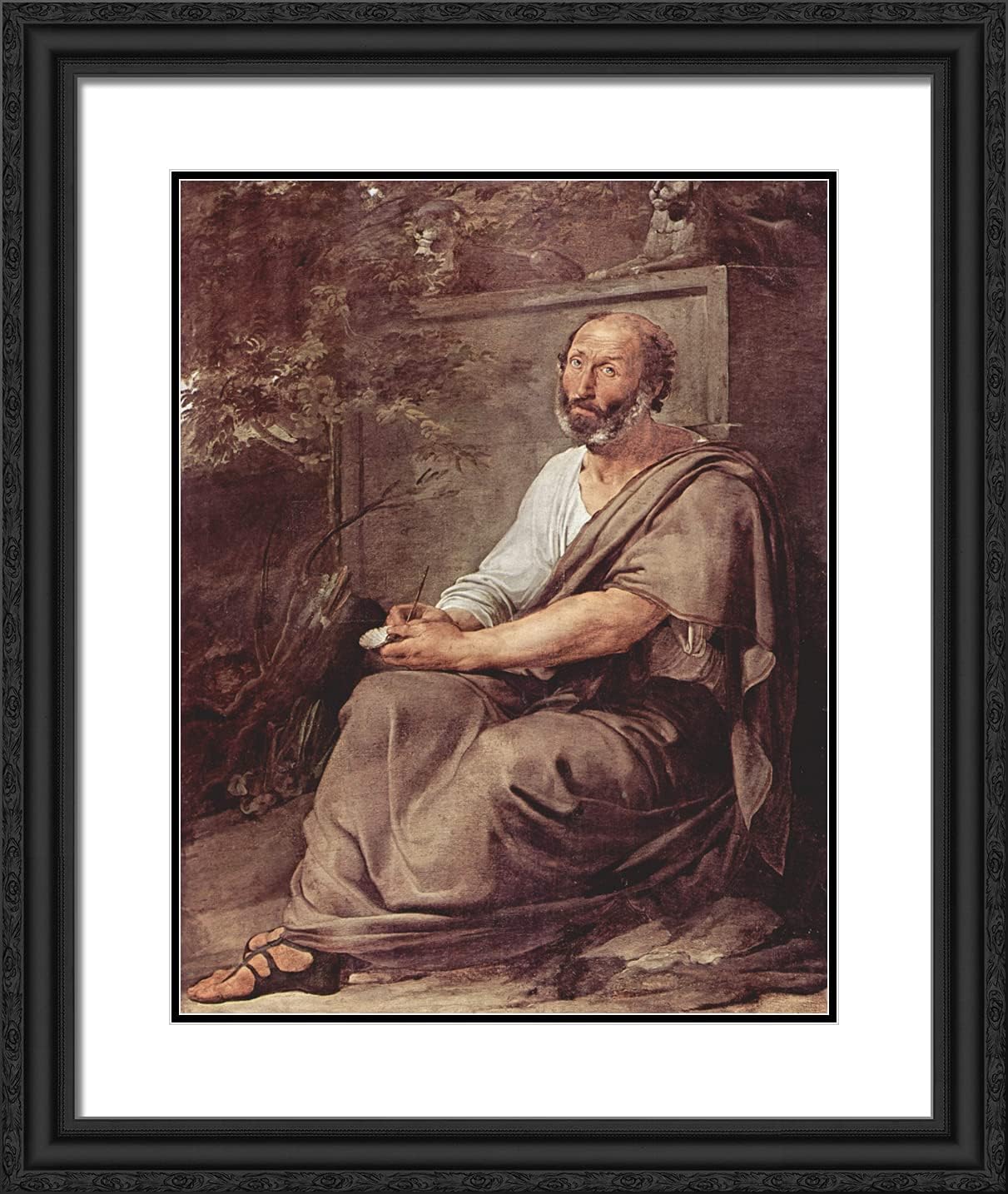 ArtDirect Hayez, Francesco 20x23 Black Modern Framed Art Print with Double Matting Titled: Aristoteles