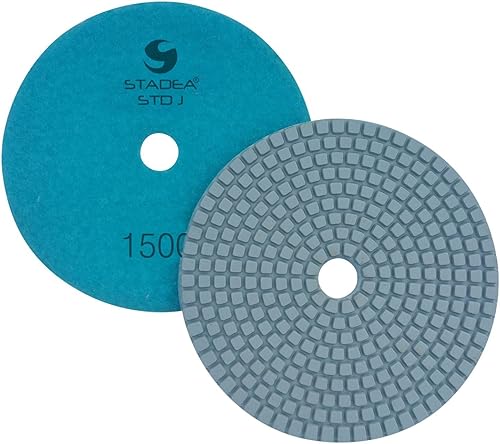 Miniatura 1 de Stadea PPW199D Almohadillas de pulido de diamante 5 "para pulido húmedo de piso de encimera de granito de mármol de terrazo concreto, grano 1500