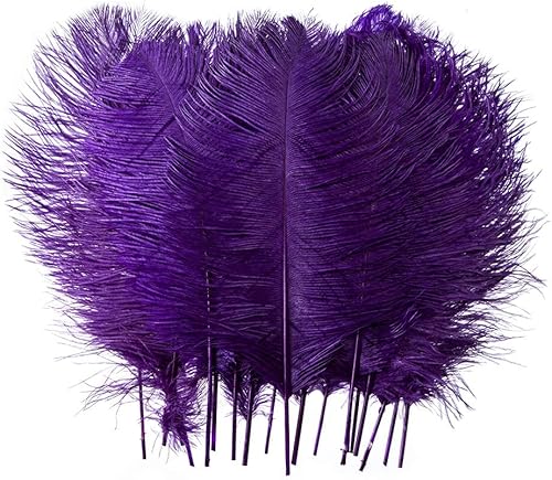 Miniatura 6 de Plumas naturales de avestruz a granel de 12-14 pulgadas (11.8-13.8 in) para centros de mesa de boda, arreglos florales y decoración del hogar (verde