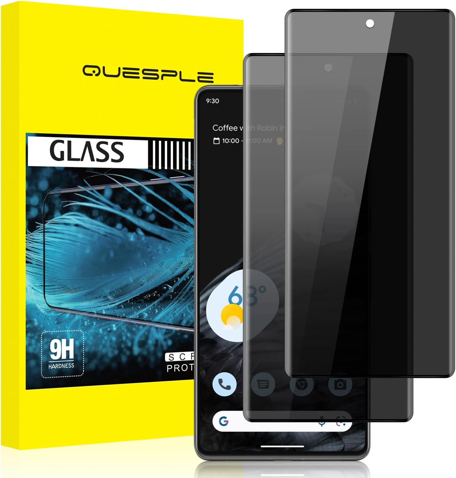 for Google Pixel 7 Pro Privacy Screen Protector [2 Pack], Anti-Spy Full Coverage Google Pixel 7 Pro Tempered Glass Screen Protector Film, Anti-Scratch/High Sensitivity/Case Friendly